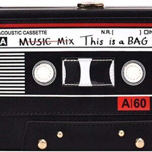 Women Retro Radio Shape Crossbody Bag PU Leather Metal Vintage Evening Clutch Pu